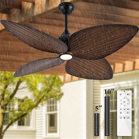 Honeywell Ceiling Fans Palm Island, 52 Inch Tropical Indoor Outdoor ...