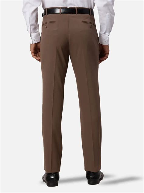 Park Avenue Men Brown Slim Fit Solid Polyester Blend Trouser – MyRaymond