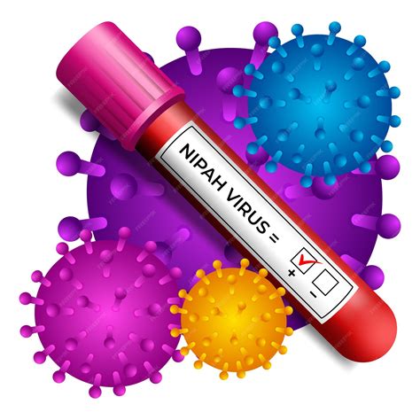 Premium Vector | Nipah virus blood sample tube with microscope virus close up that causes ...