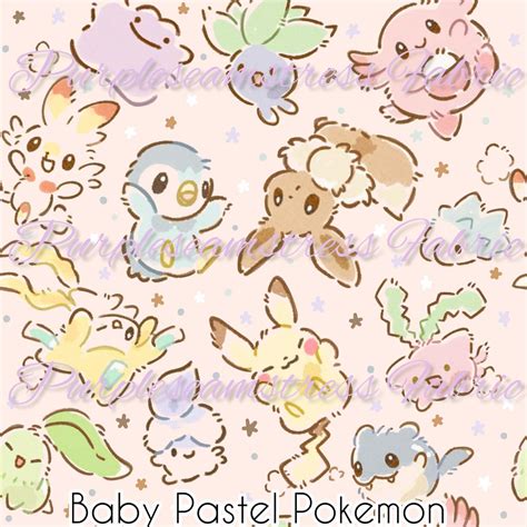 Baby Pastel Pokemon – Fabric – Purpleseamstress Fabric