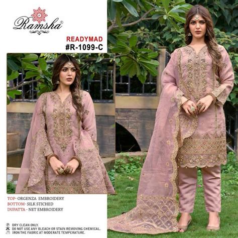 Ramsha R 1099 Organza Pakistani Ready Made Suits Collection