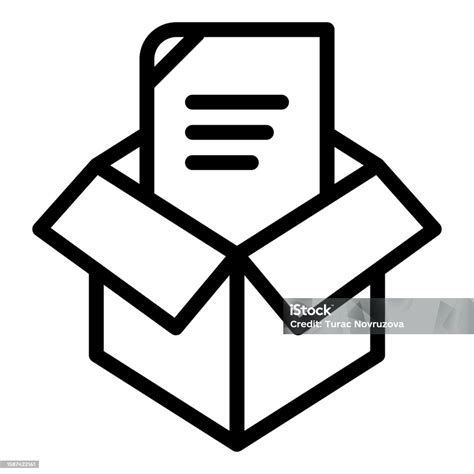 Unpacking Line Icon Box Unpack Concept Vector Illustration Isolated On White File Unpacking ...