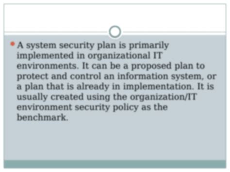 SOLUTION: System security plan 1 pptx - Studypool