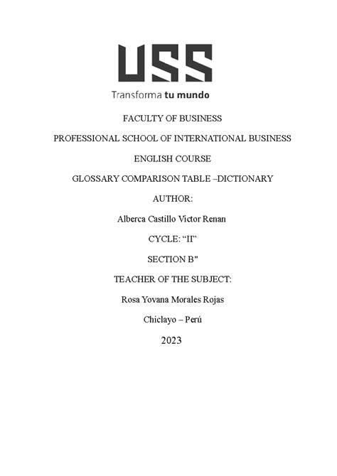 Alberca Castillo PA1 CE - FACULTY OF BUSINESS PROFESSIONAL SCHOOL OF ...