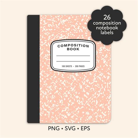 Composition Notebook Labels PNG Clipart, Composition Notebook Label SVG ...
