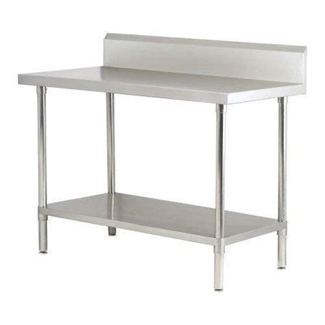 DG DEXAGLOBAL Stainless Steel Work Table with Under Shelf & Back Splash ...