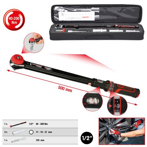 1/2"ERGOTORQUEprecision torque wrench set, 40-200Nm, 5 pcs | Torque ...