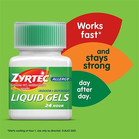 Zyrtec 24 HR Indoor/Outdoor Allergy Relief Liquid Gels - 40 ct - Cetirizine HCI Antihistamine ...