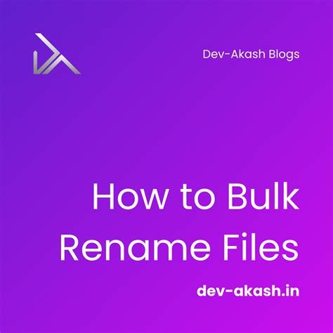 How to Bulk Rename Files