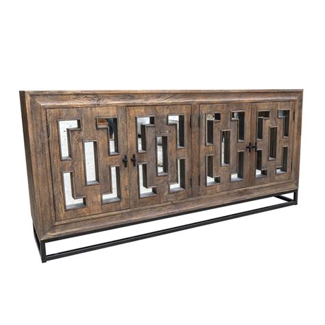 Buy Sideboards | Yeva Iron With Mango Wood Black Distress Side Board ...