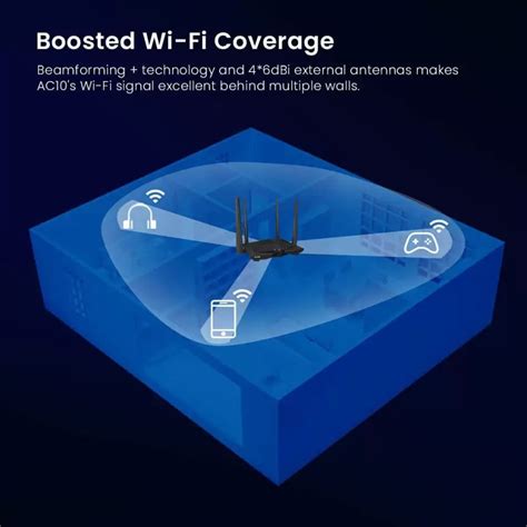 (Open Box) TENDA AC10 AC1200 Wireless Smart Dual-Band Gigabit WiFi Rou ...
