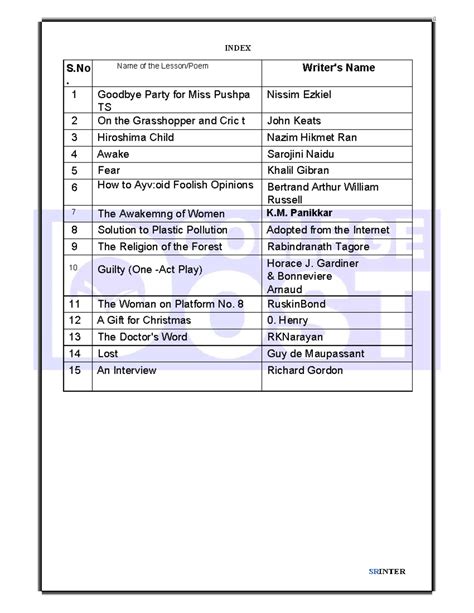SR English TS - Important Annotations and Summaries of Key Poems and ...