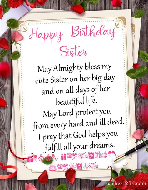 Happy Birthday Wishes For Sister Card