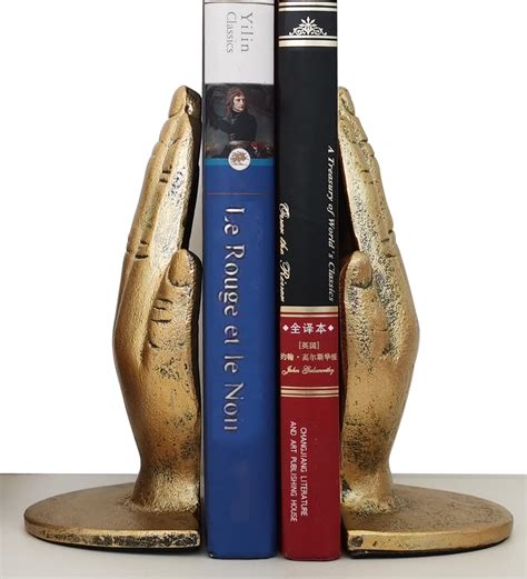 Amazon.com: Iron Hand Bookends - Cast Iron Decorative Accent for Home ...