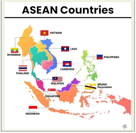 Free vector asean association countries map – Artofit