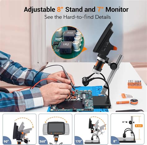 Buy Leipan Digital Microscope with 7 LCD Screen,1500X Magnification ...