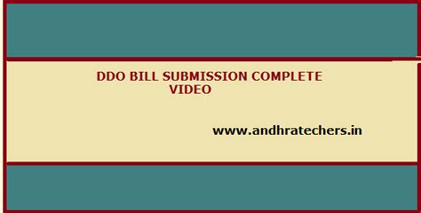 DDO bill submission in CFMS Complete Video ~ Andhra Teachers Teachers ...