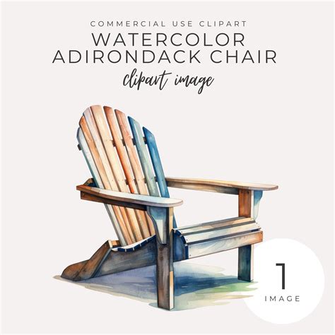 Adirondack Chair Clipart INSTANT DOWNLOAD Watercolor Rustic Chair ...