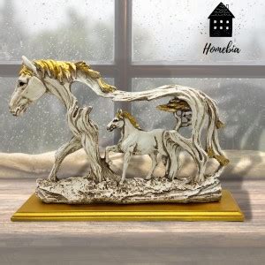 Homebia Galloping Horse Showpiece Running Horse Statue Horse-in-Horse ...