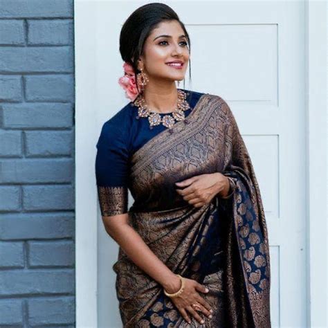 Dusky Blue Banarasi Silk Saree – PushpDhan