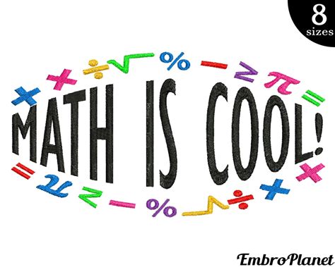 Math is Cool Design for Embroidery Machine Instant Download
