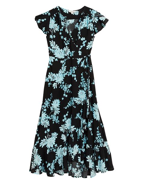 Buy Ditsy Floral V-Neck Midi Wrap Dress at Marks & Spencer