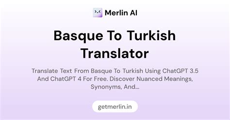 Basque to Turkish Translator