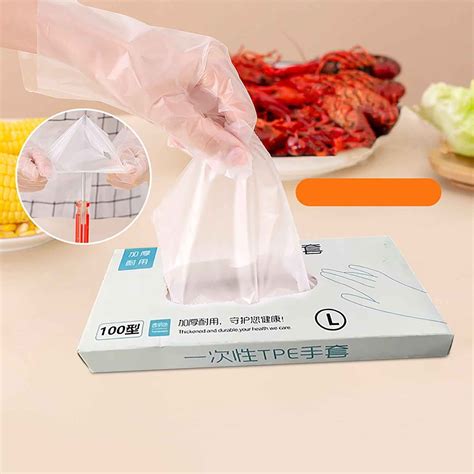 100 Pcs Disposable Plastic Gloves,Disposable Gloves L,Disposable Gloves ...