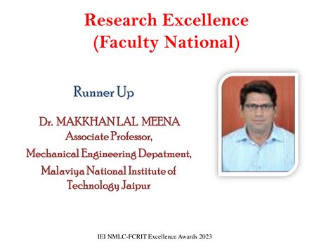 Past Awardees- IEI-BLC FCRIT