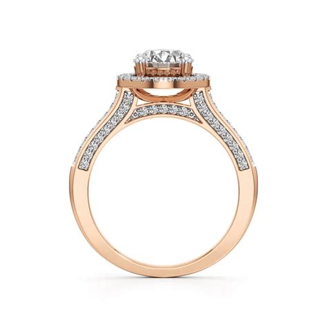Halo Engagement Ring with Brightband – WAHE
