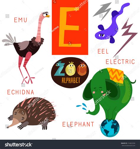 Cute Zoo Alphabet Vectore Letter Funny Stock Vector (Royalty Free ...