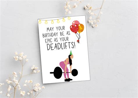 Gym Girl Birthday Card, Gym Gifts, Gym Card for Her, Birthday Card ...