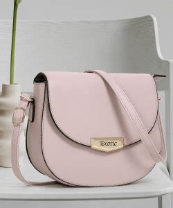Exotic Pink Sling Bag Halfmoon sling bag Pink - Price in India ...