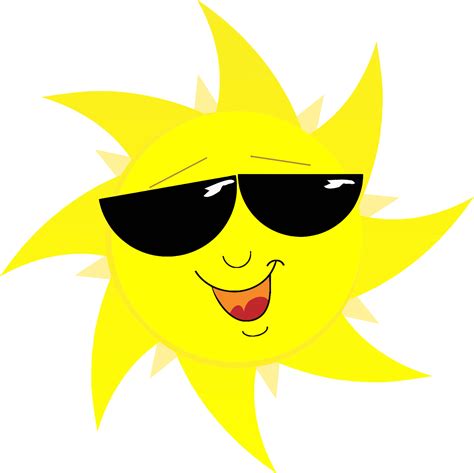 Clipart - Smiling Sun With Sunglasses