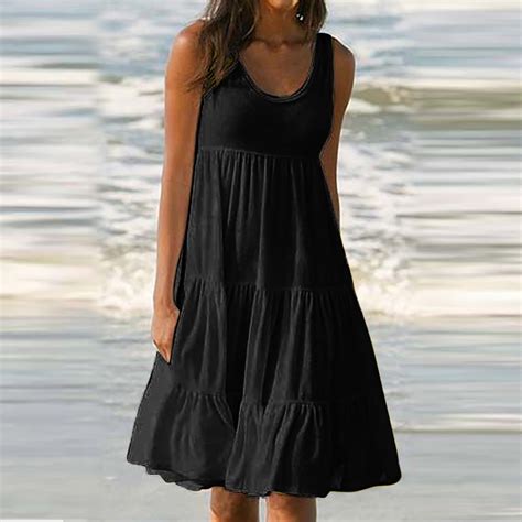Wycnly Sun Dress Plus Size Dresses for Women Summer Beach Loose Flowy ...