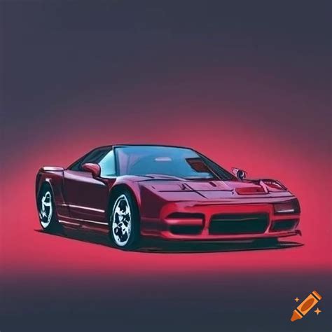 Drawing of Honda NSX 1990 with detailed information on Craiyon