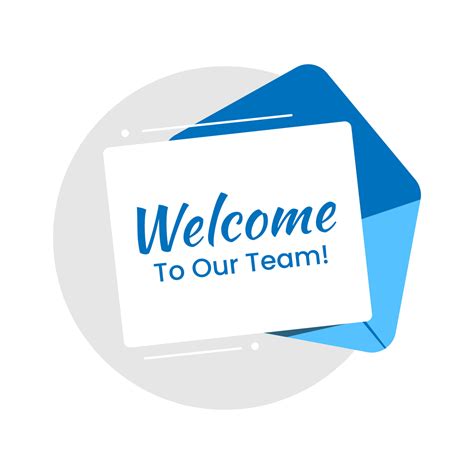 welcome to our team, greeting card template on the open envelope ...
