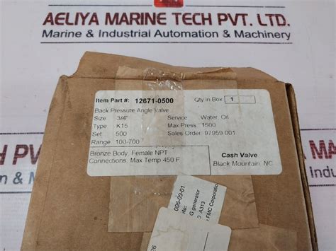 Tyco 12671-0500 Cash Valve K15 Pressure Angle Valve 500Psi – Aeliya ...