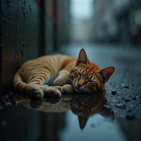 CAT in the Rain | Stable Diffusion Online