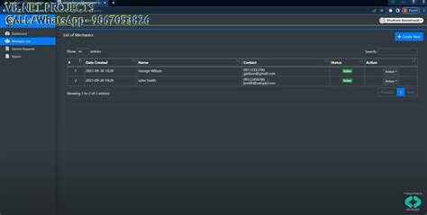 On-Road Vehicle Service Management System Project In PHP