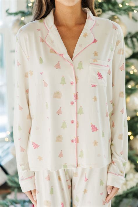 Dream Big Gingerbread L/S Bamboo Pajama Set | Cute christmas pajamas ...