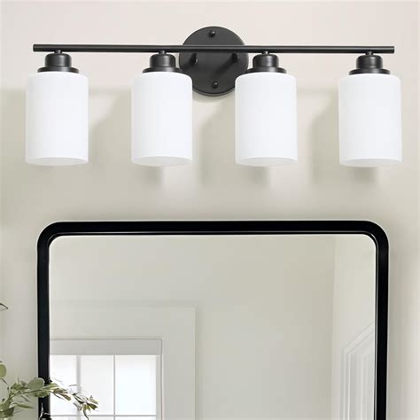 LOUSACE Modern 4-Light Vanity Lights with Opal White Glass Shade, Over ...
