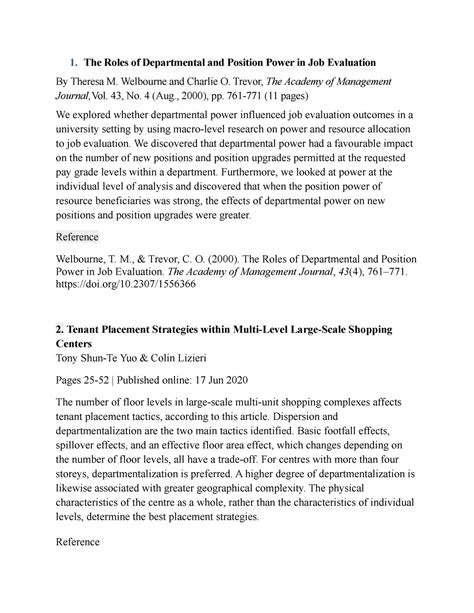 Departmentation final review - 1. The Roles of Departmental and ...