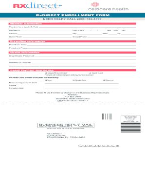 Fillable Online Rx Direct Mail Order Form (PDF) - Celticare Health Fax ...