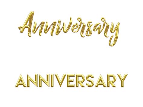 Word Anniversary written in 2 different styles with Shiny Metallic gold ...