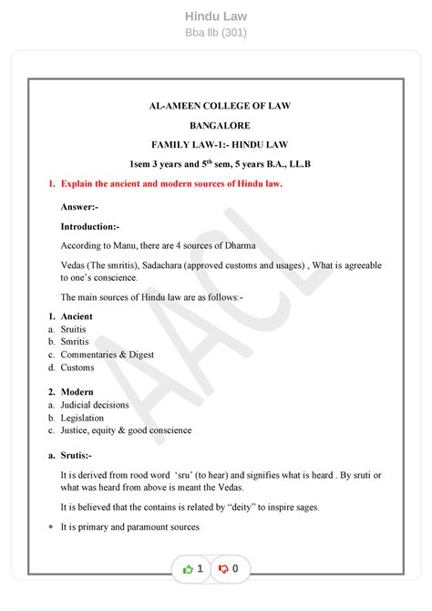 Hindu-law compress - HINDU LAW - Hindu Law Bba llb (301) AL-AMEEN ...