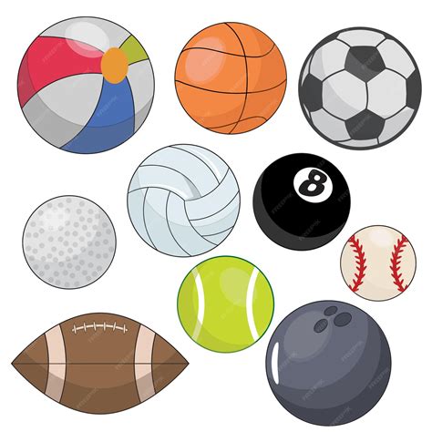 Premium Vector | Sports Balls Clipart Set