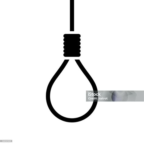 Suicide Hang Rope Icon On White Background Stock Illustration ...