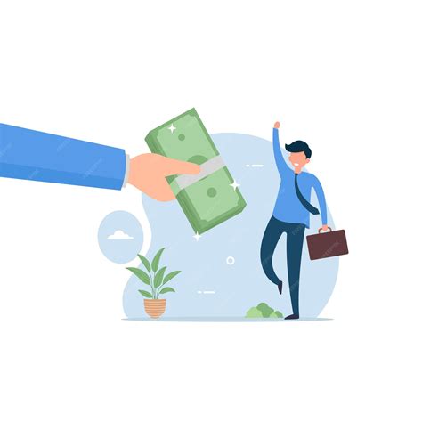 Premium Vector | Getting salary wages payment or bonus career employee vector illustration