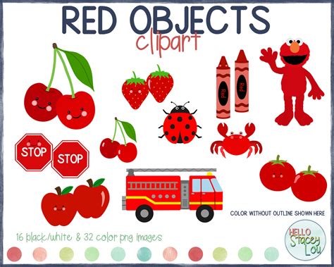 Red Objects Clipart - Etsy